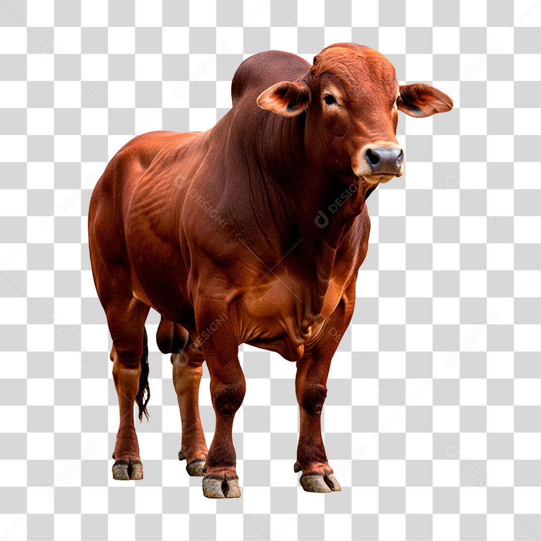 Boi Marrom PNG Transparente