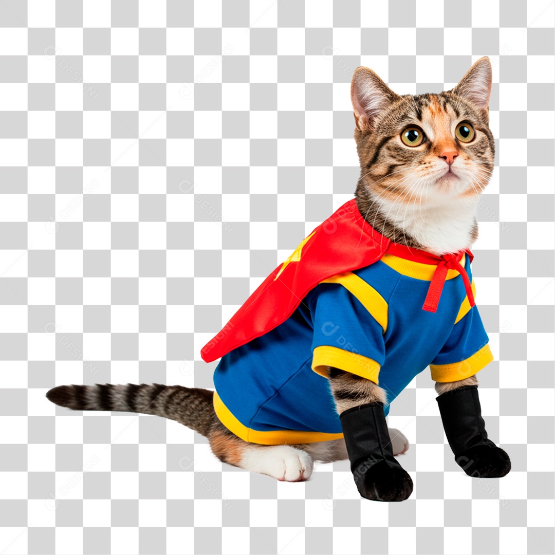 Gato Vestido PNG Transparente