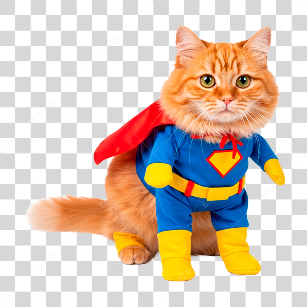 Gato Vestido PNG Transparente