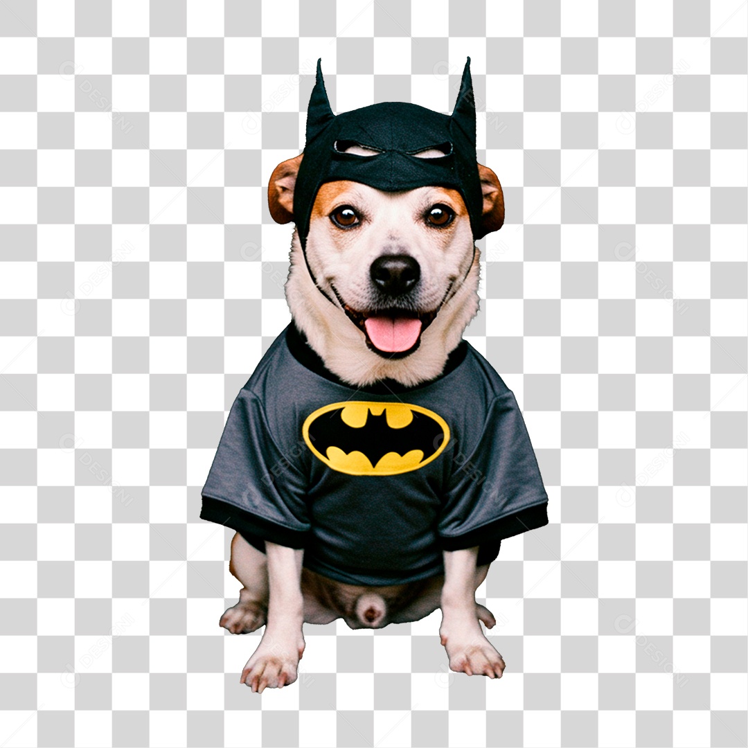 Cachorro com Roupa de Super Herói PNG Transparente