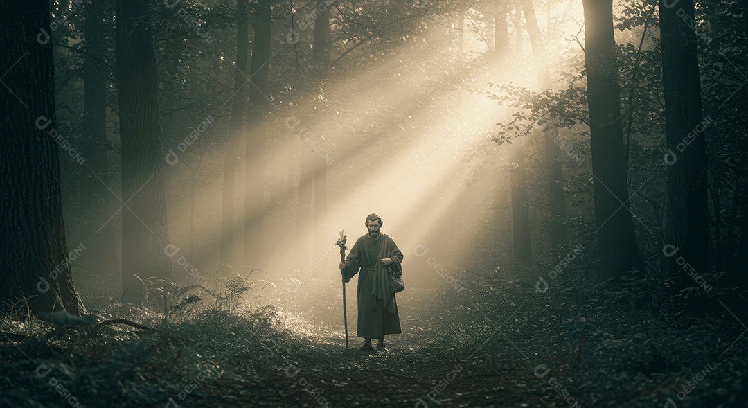 Retrato semelhante de discípulo sobre montes