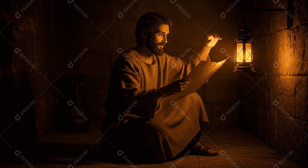 Retrato semelhante de discípulo sobre montes