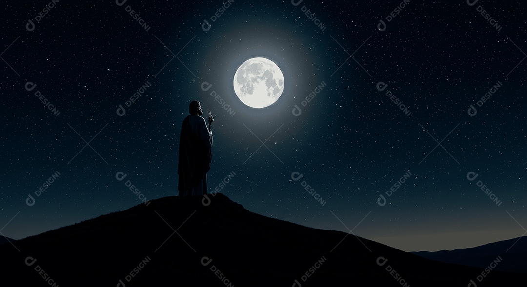 Retrato semelhante de discípulo sobre montes