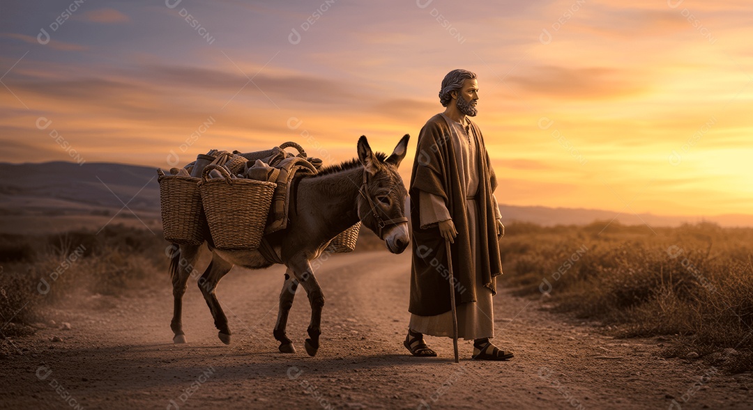 Retrato semelhante de discípulo sobre montes