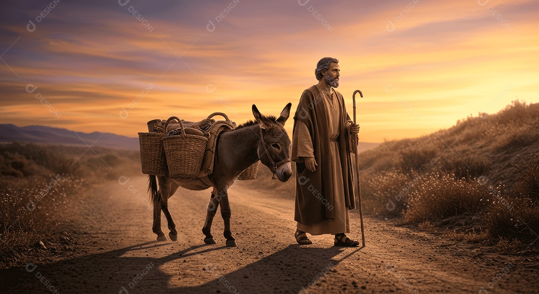 Retrato semelhante de discípulo sobre montes