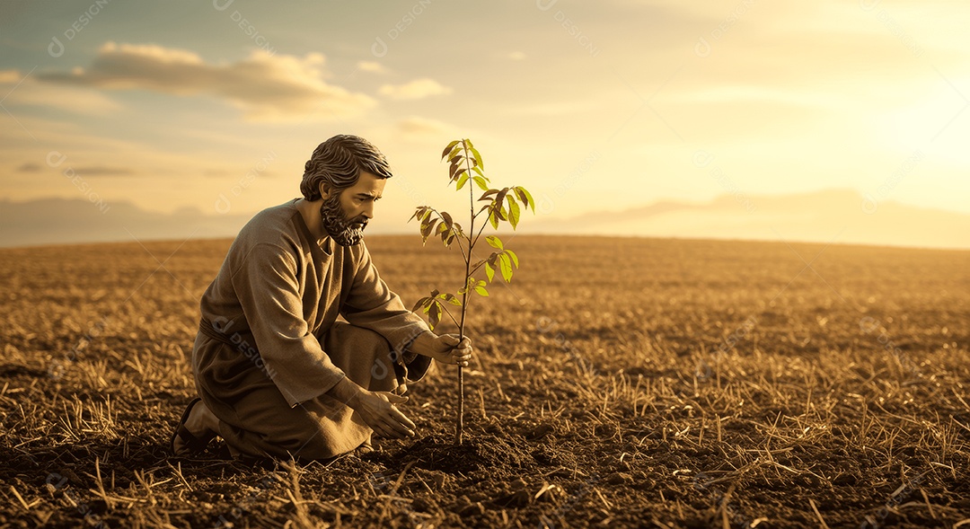 Retrato semelhante de discípulo sobre montes