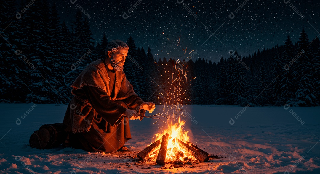 Retrato semelhante de discípulo sobre montes