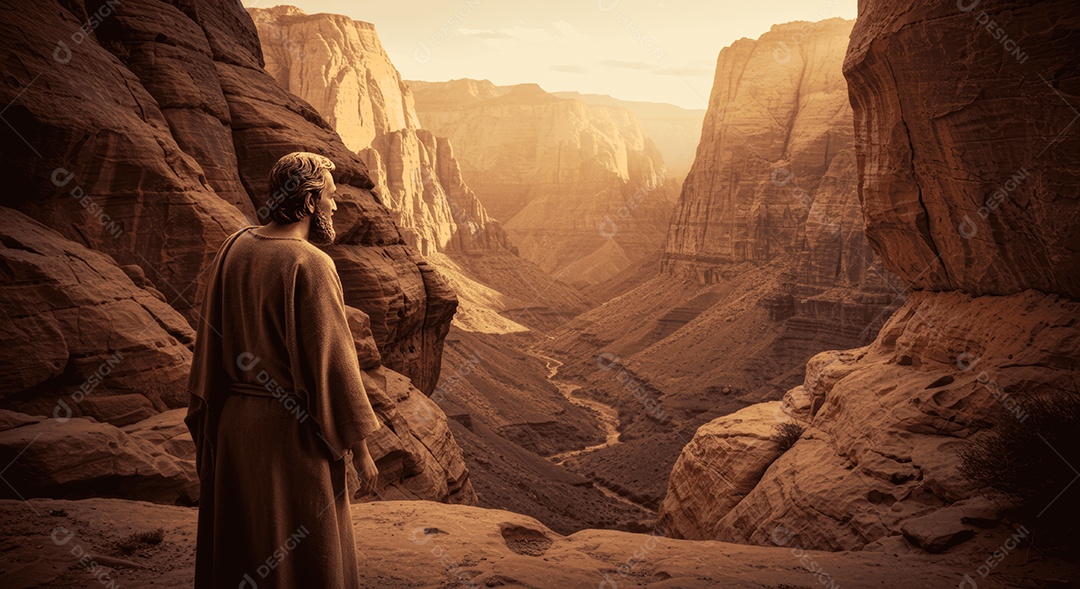 Retrato semelhante de discípulo sobre montes