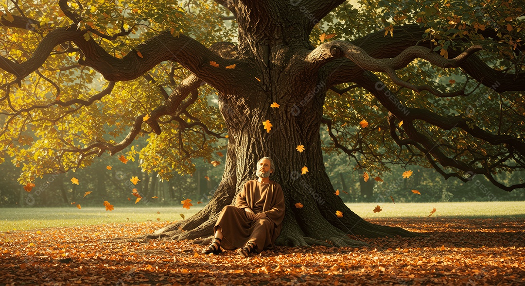 Retrato semelhante de discípulo sobre montes