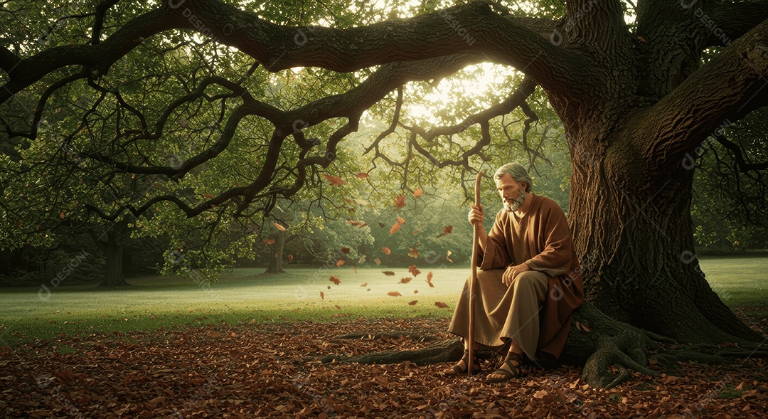 Retrato semelhante de discípulo sobre campo