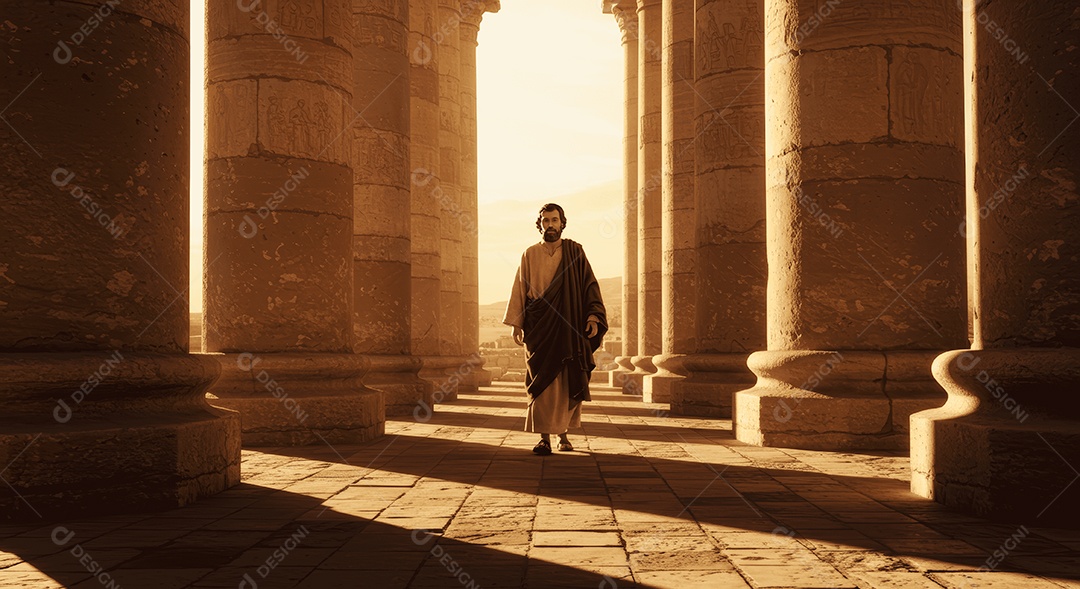 Retrato semelhante de discípulo sobre montes