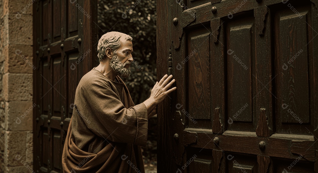 Retrato semelhante de discípulo sobre montes