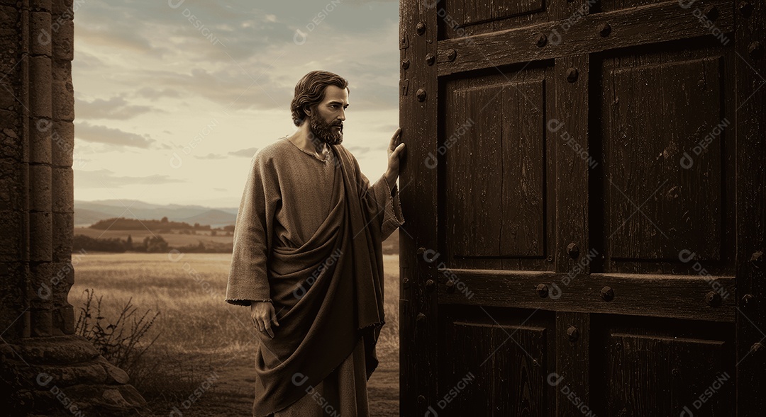 Retrato semelhante de discípulo sobre montes