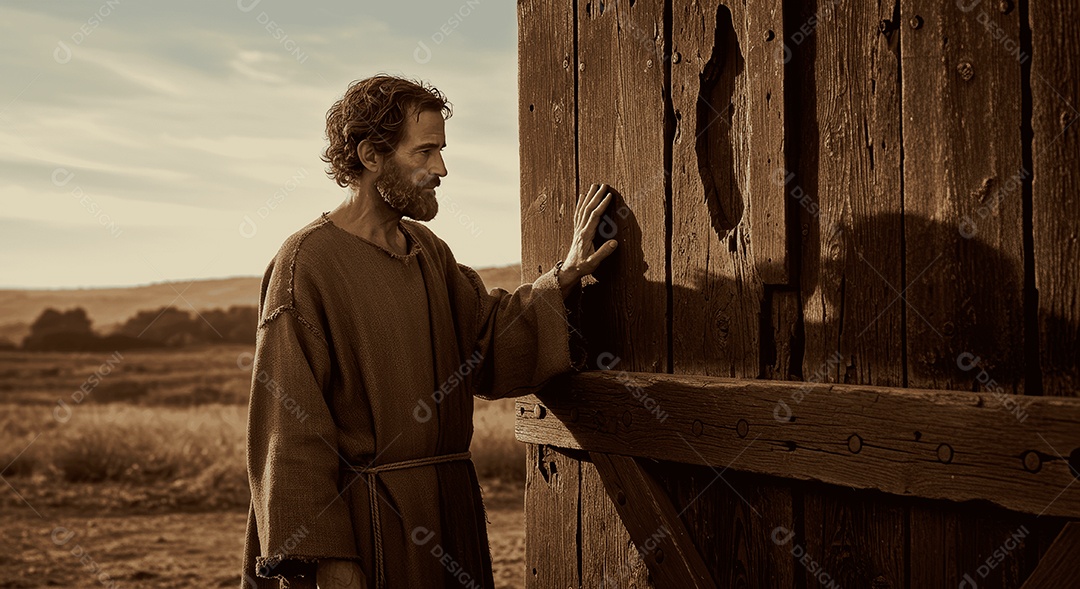 Retrato semelhante de discípulo sobre montes