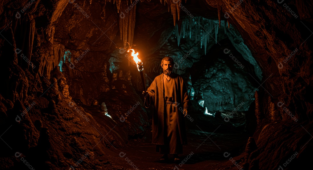 Retrato semelhante de discípulo sobre montes