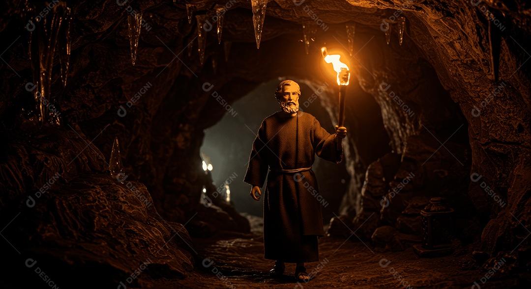 Retrato semelhante de discípulo sobre montes