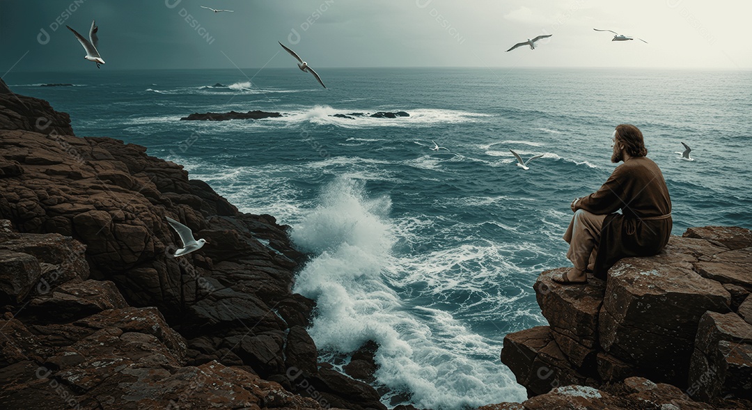 Retrato semelhante de discípulo sobre montes