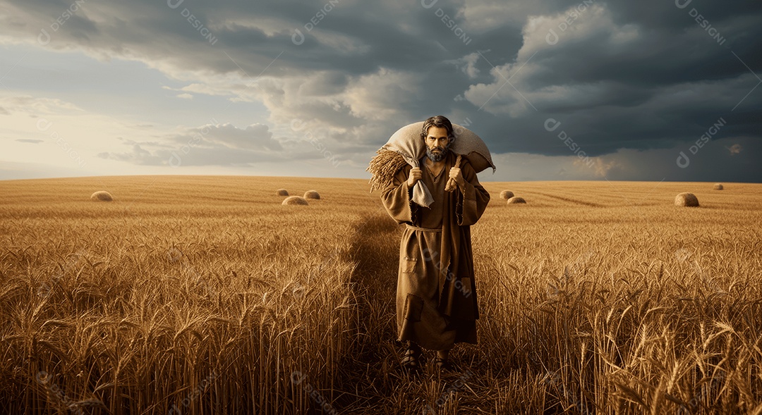 Retrato semelhante de discípulo sobre montes