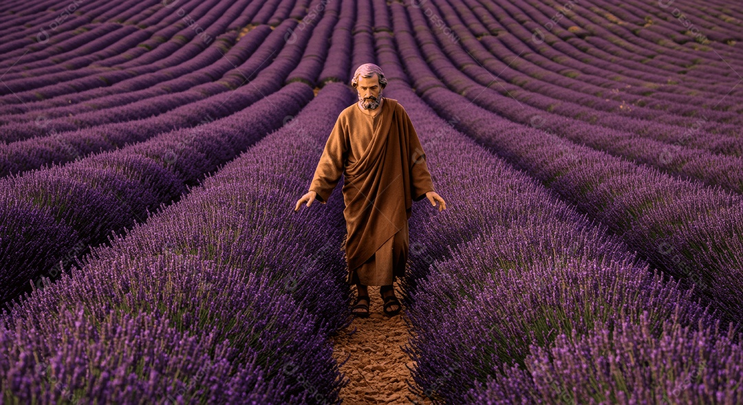 Retrato semelhante de discípulo sobre montes