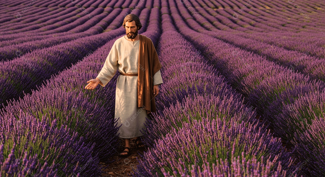 Retrato semelhante de discípulo sobre montes