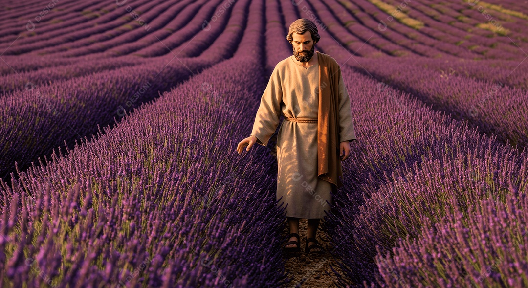 Retrato semelhante de discípulo sobre montes