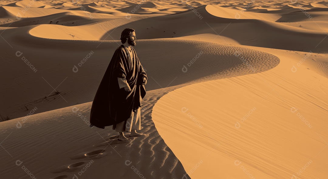 Retrato semelhante de discípulo sobre montes