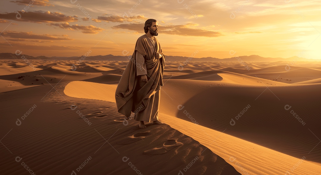 Retrato semelhante de discípulo sobre montes