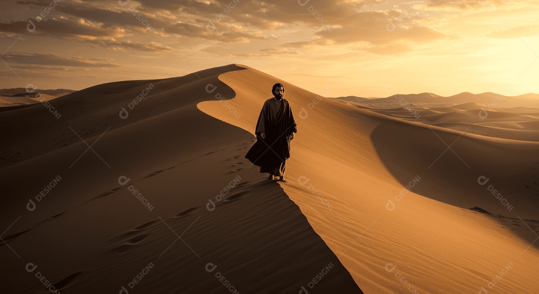 Retrato semelhante de discípulo sobre montes