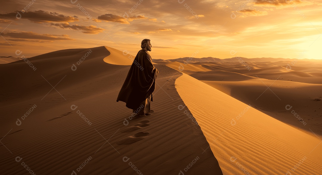 Retrato semelhante de discípulo sobre montes