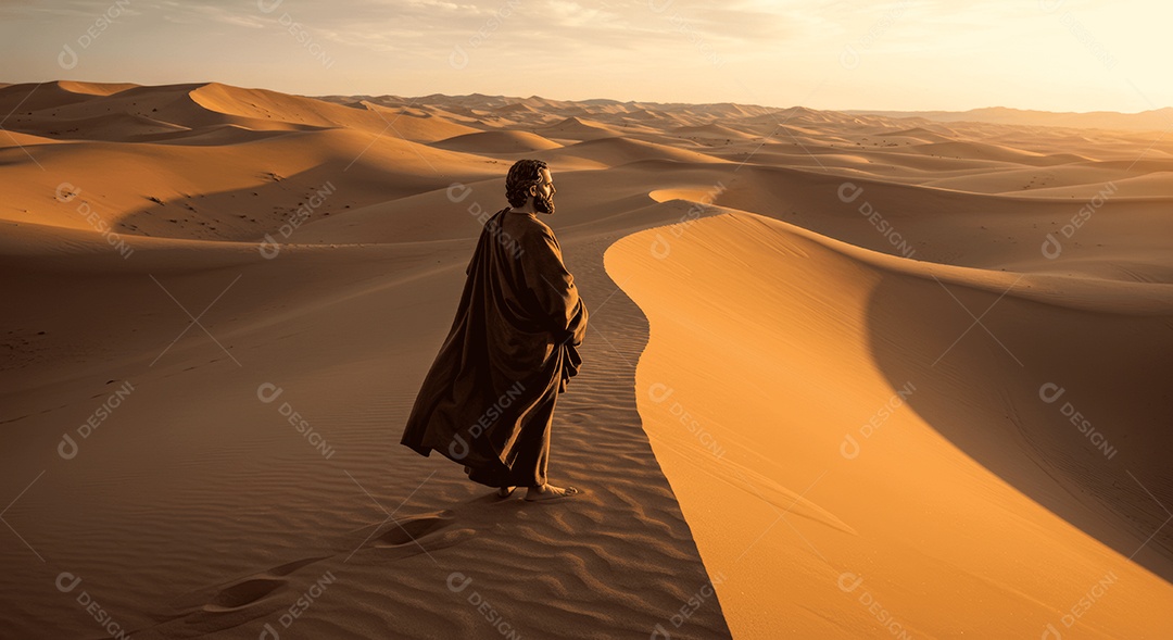 Retrato semelhante de discípulo sobre montes