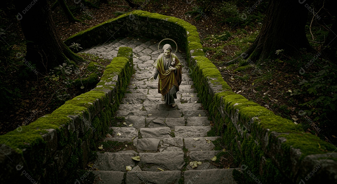 Retrato semelhante de discípulo sobre montes