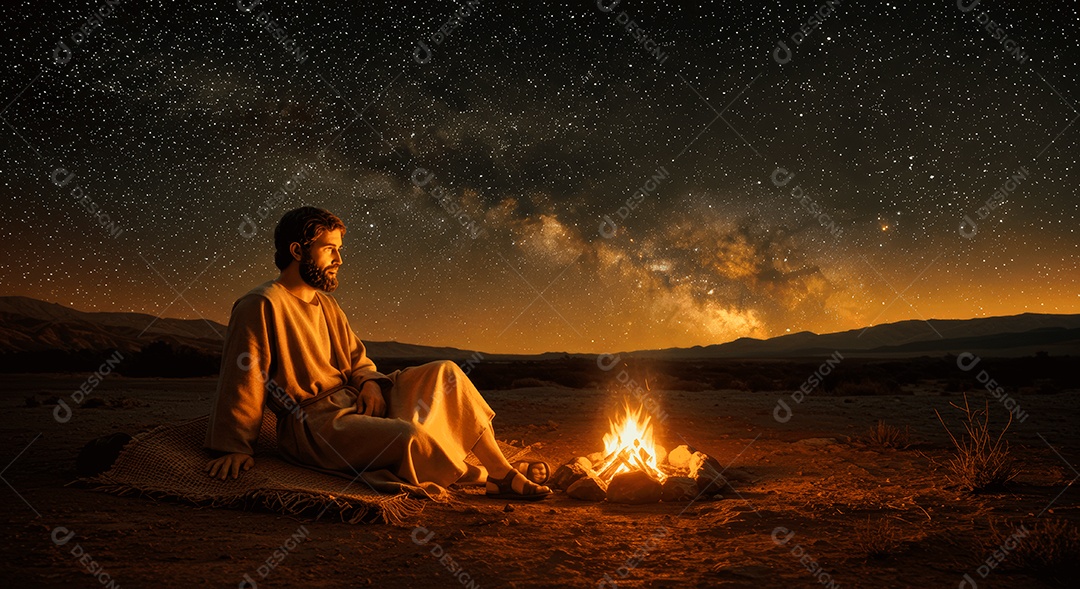 Retrato semelhante de discípulo sobre montes