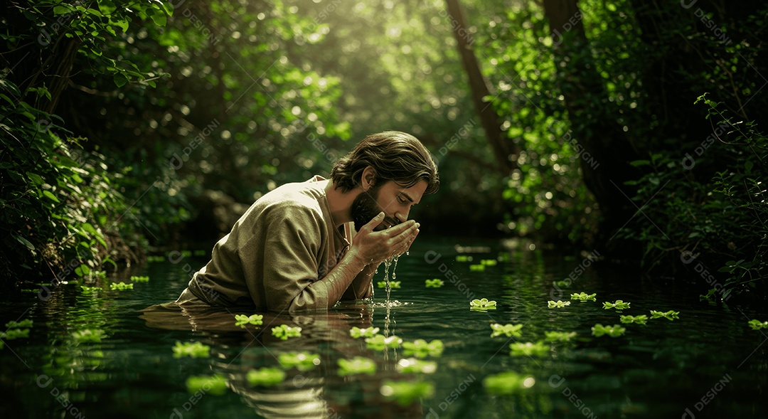 Retrato semelhante de discípulo sobre montes