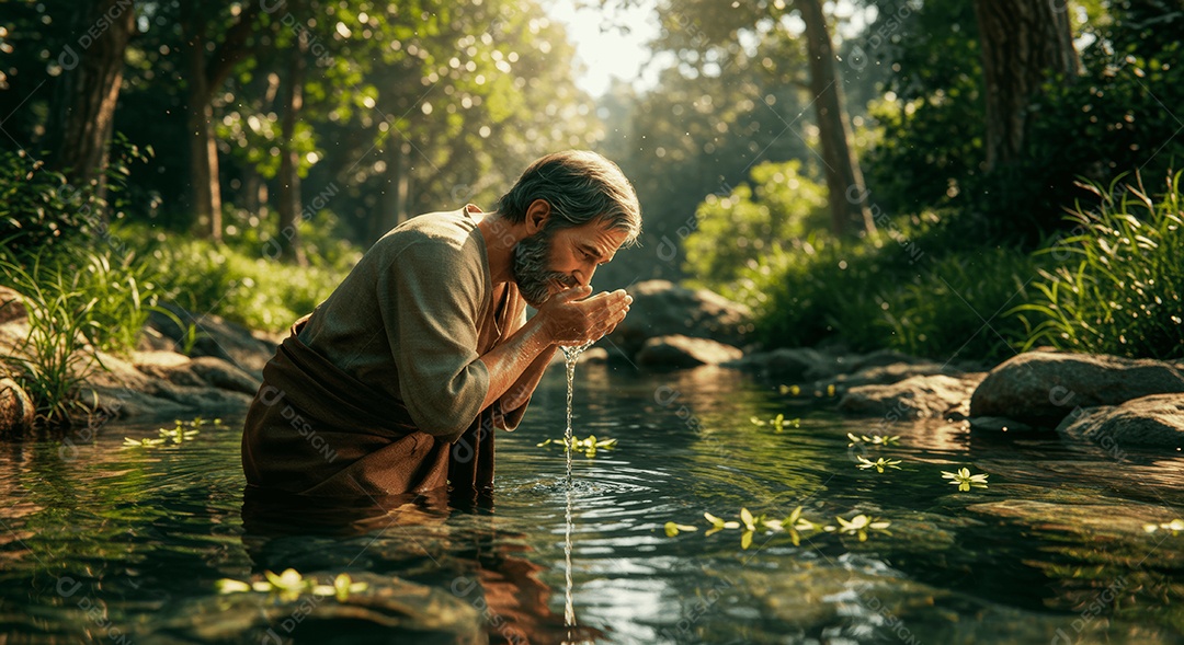 Retrato semelhante de discípulo sobre montes