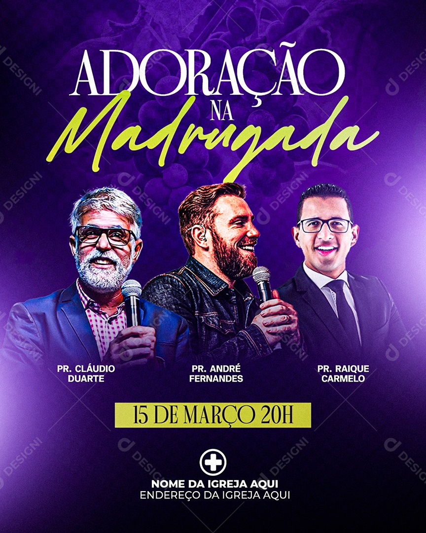 Adoração na Madrugada Social Media PSD Editável