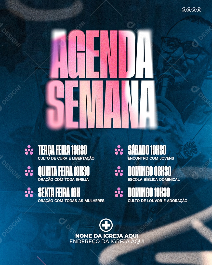 Gospel Agenda Da Semana Social Media PSD Editável