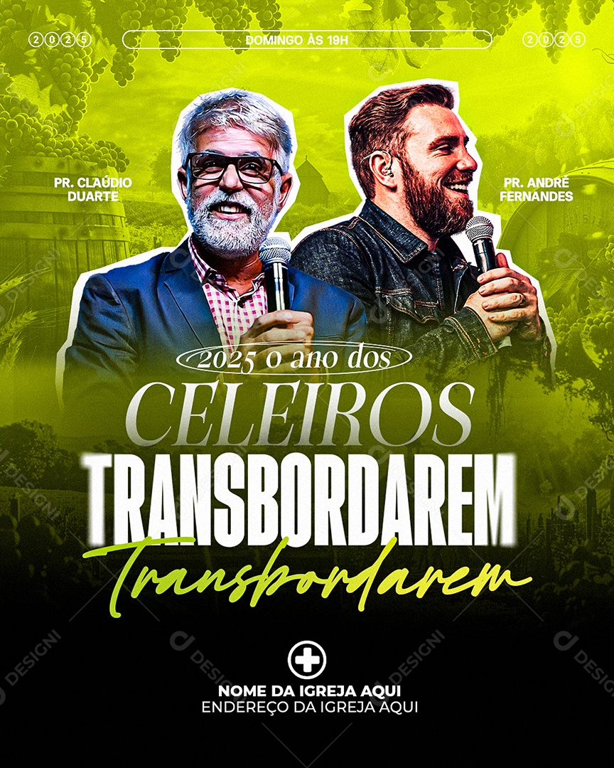Gospel O Ano Dos Celeleiros Transbordarem Social Media PSD Editável