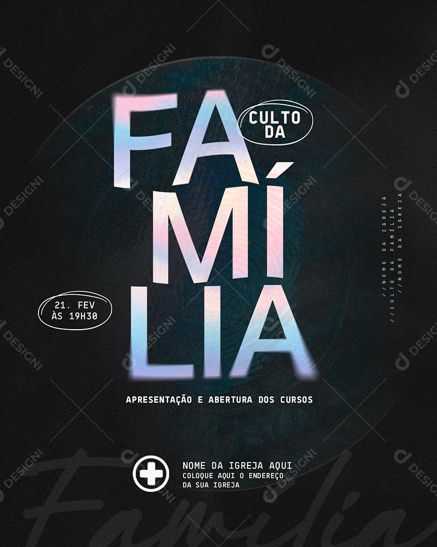 Gospel Culto da Família Social Media PSD Editável