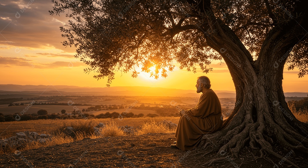 Retrato semelhante de discípulo sobre campo