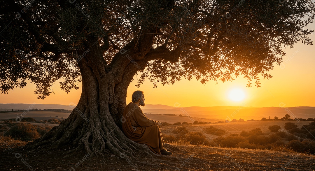 Retrato semelhante de discípulo sobre campo