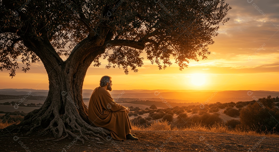 Retrato semelhante de discípulo sobre montes