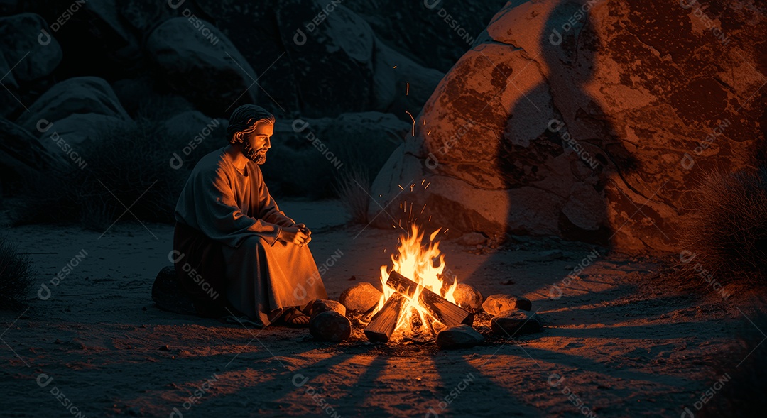 Retrato semelhante de discípulo sobre montes