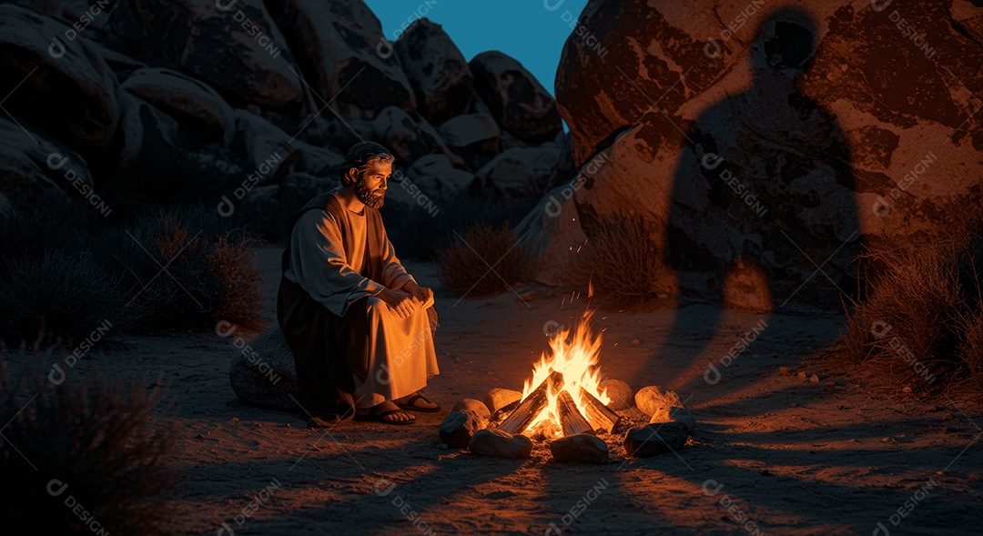 Retrato semelhante de discípulo sobre montes