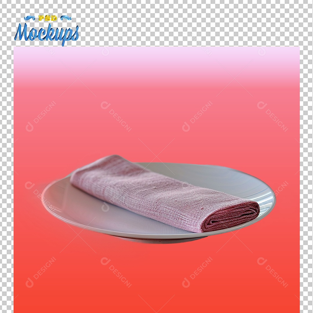 Prato Com Toalha Mockup PSD Editável