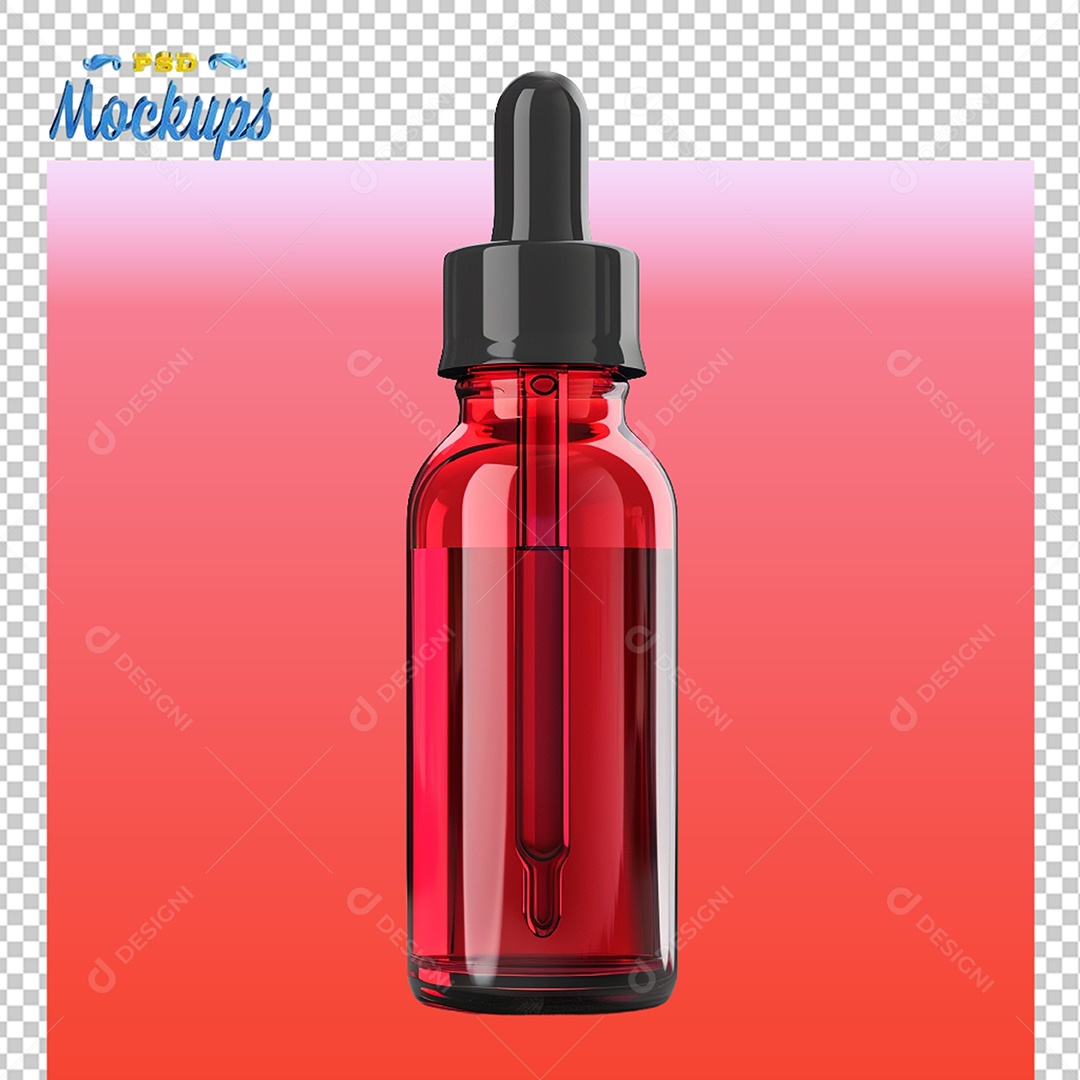 Mockup Frasco Conta Gotas de Vidro PSD Editável