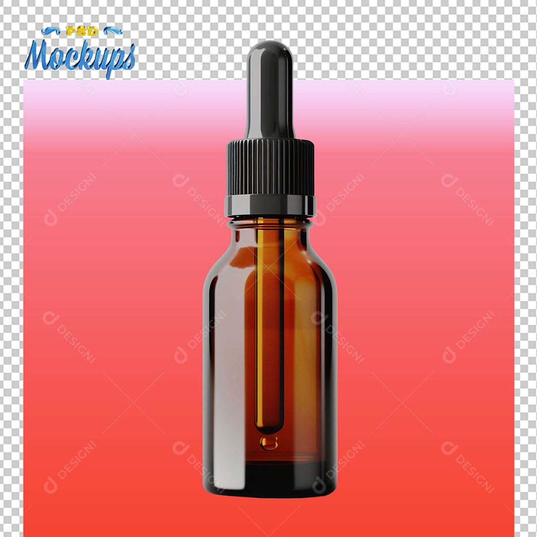 Mockup Frasco Conta Gotas de Vidro PSD Editável