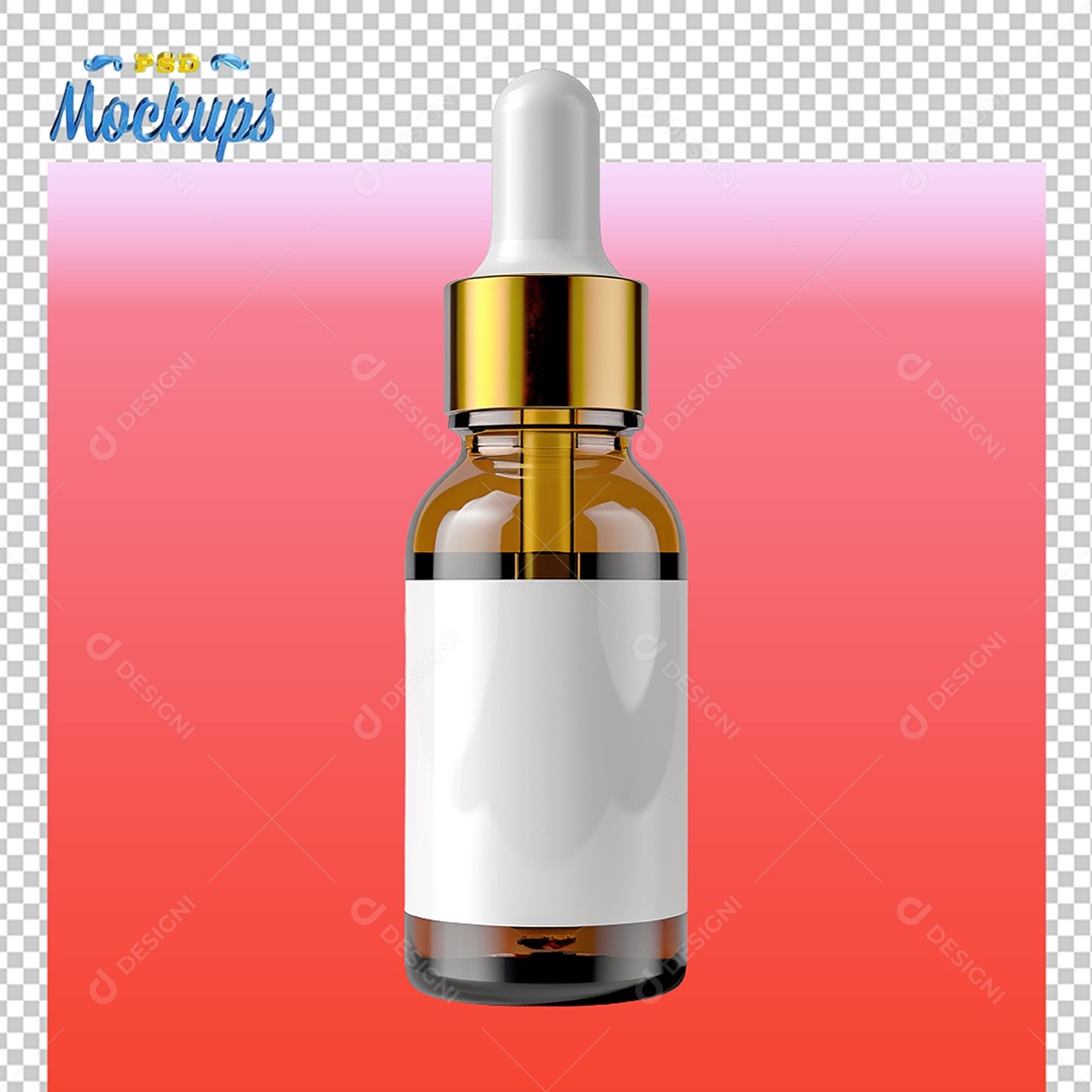 Mockup Frasco Conta Gotas de Vidro PSD Editável