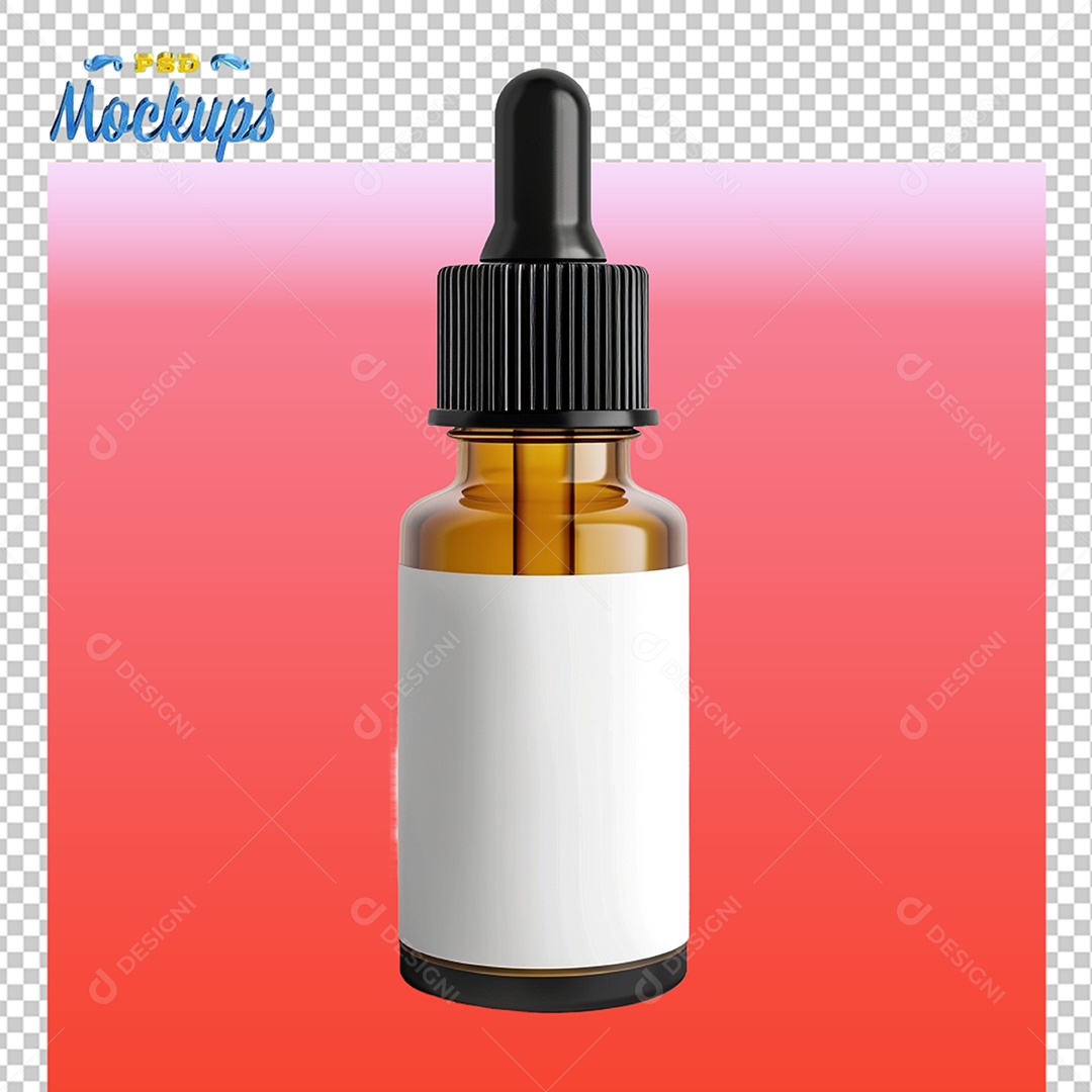 Mockup Frasco Conta Gotas de Vidro PSD Editável