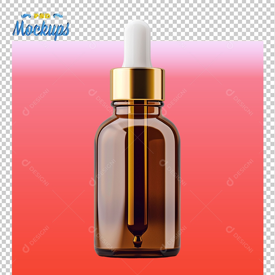 Mockup Frasco Conta Gotas de Vidro PSD Editável