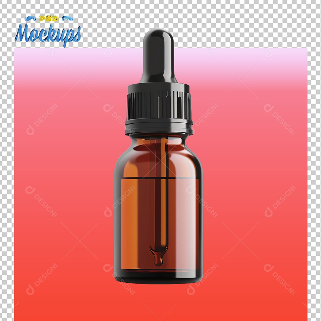 Mockup Frasco Conta Gotas de Vidro PSD Editável